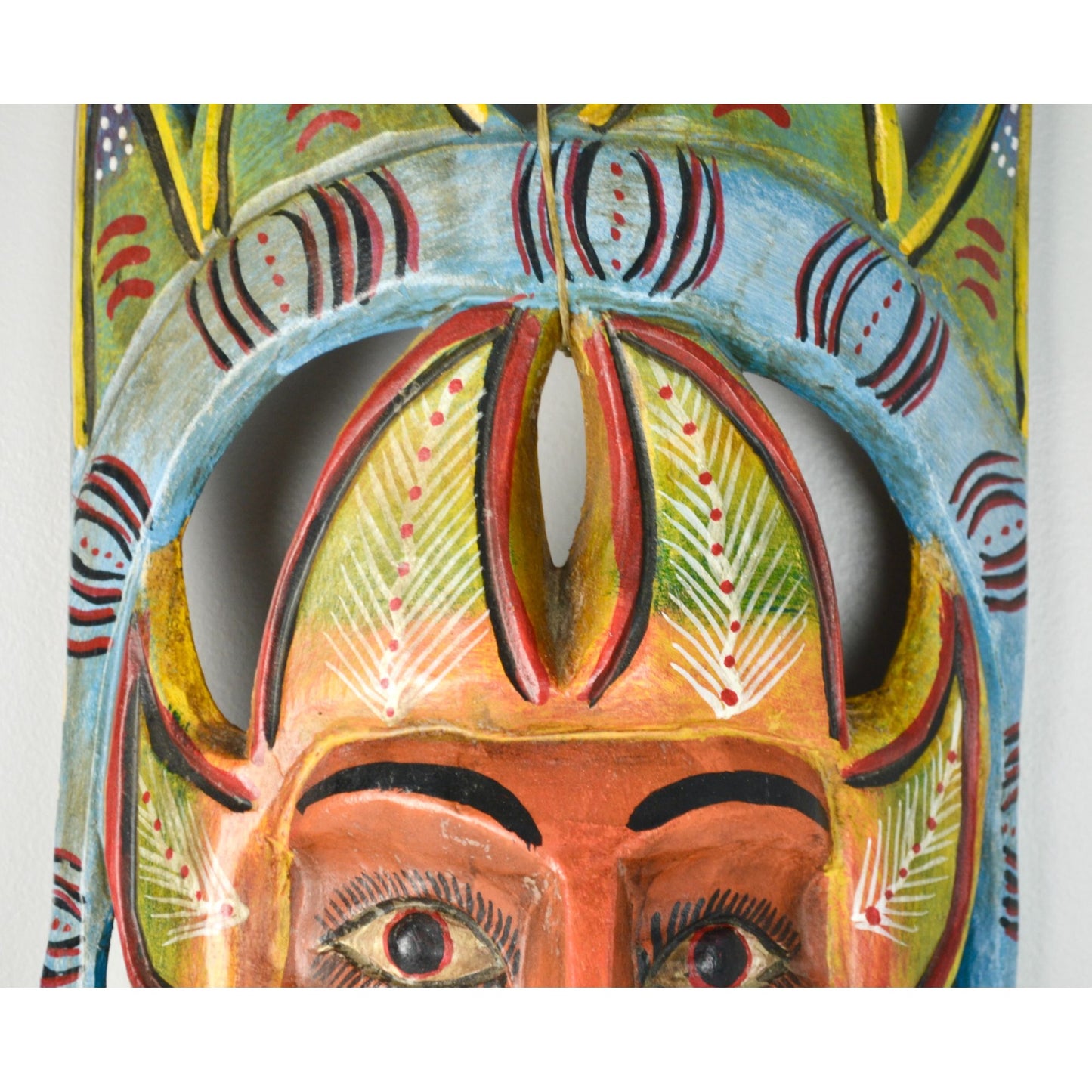 Handpainted Carved Wooden Mask Sun Colorful Mexico?