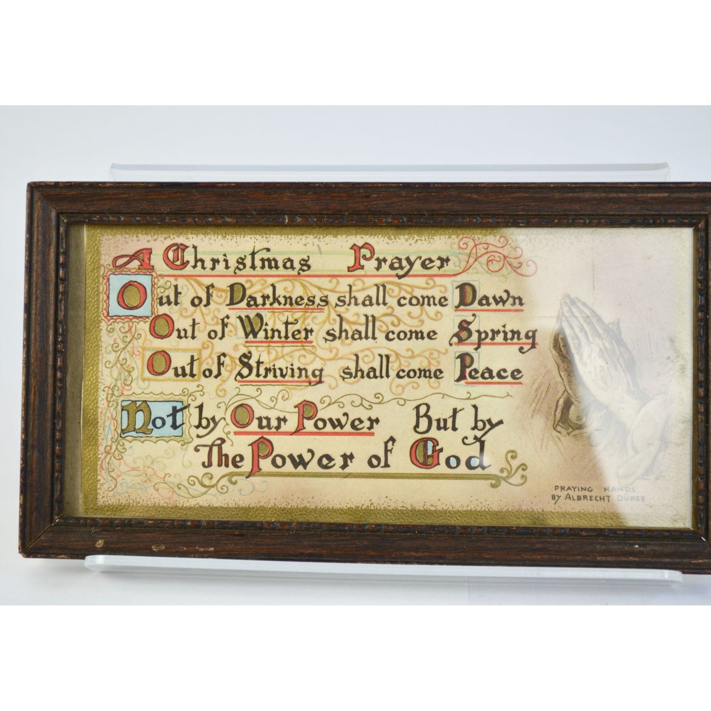 Vintage Christmas Card A Christmas Prayer Framed