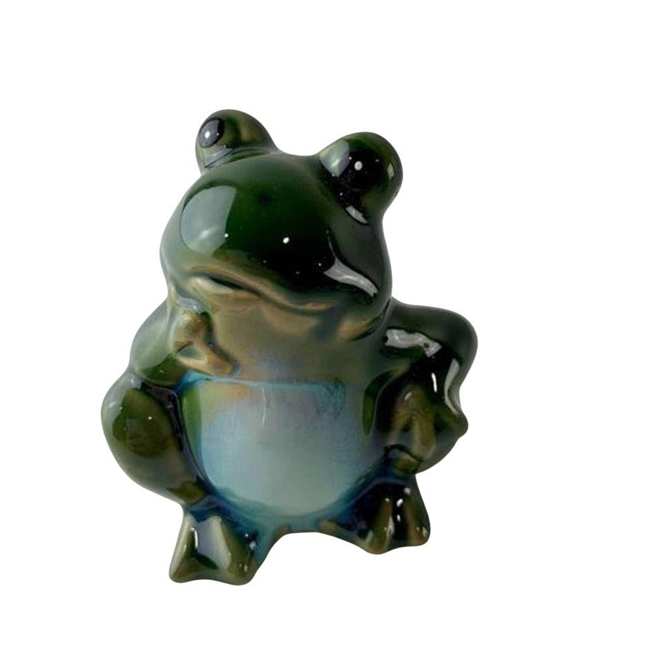 New Green Glazed Garden Frog