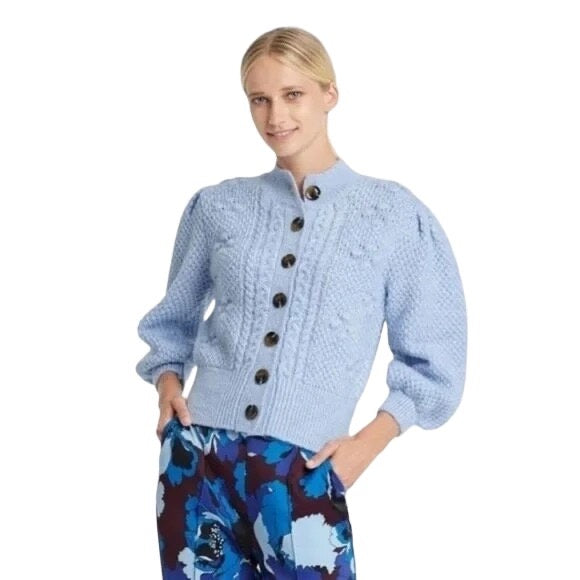 Who What Wear Corydalis Heather Cardigan Sweater Blue