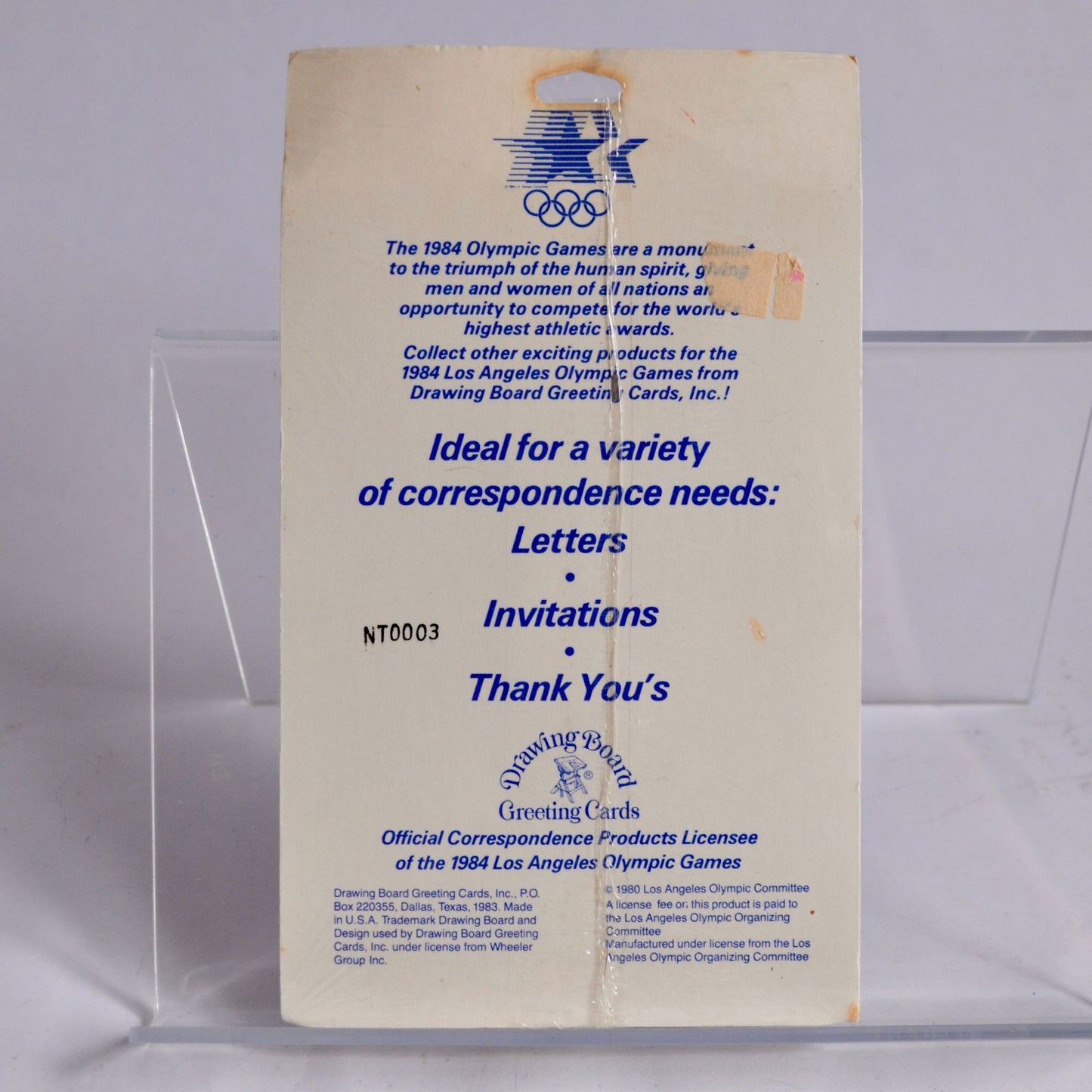 1984 Los Angeles Olympics Blank Note Cards New Sealed