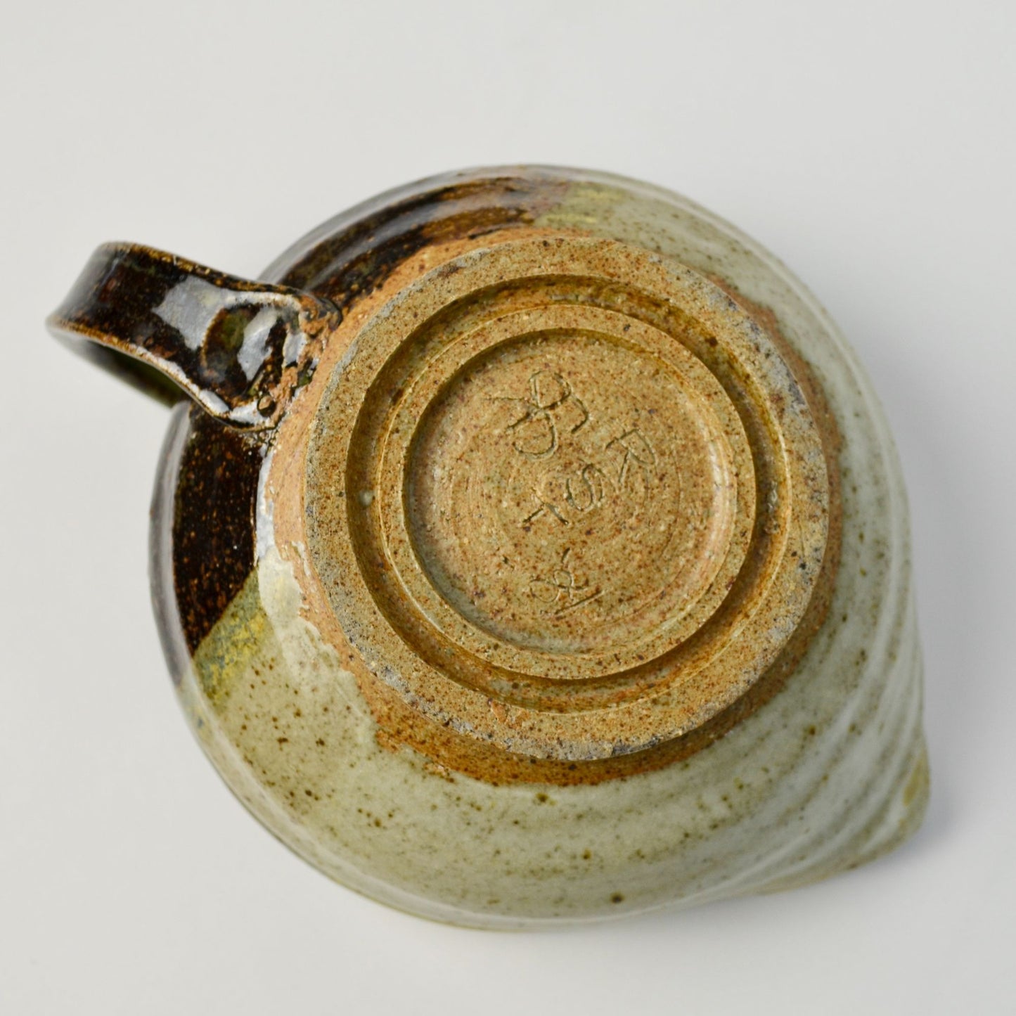Handmade Pottery Creamer Tan Brown Stoneware Signed