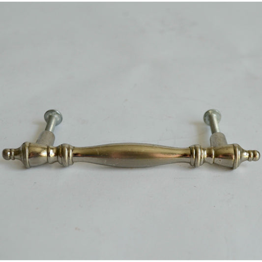 Vintage Metal Drawer Pull Handle 3" Centers Pewter Silver Finish