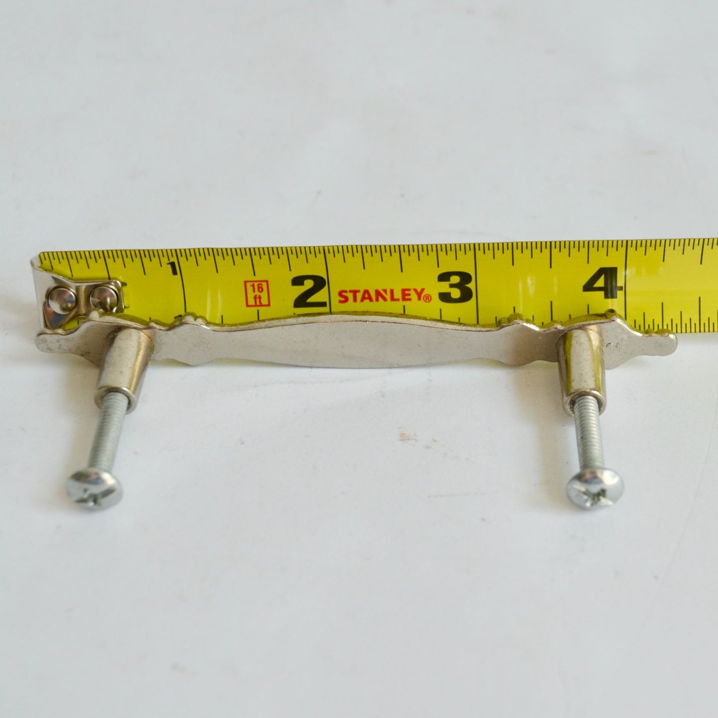 Vintage Metal Drawer Pull Handle 3" Centers Pewter Silver Finish