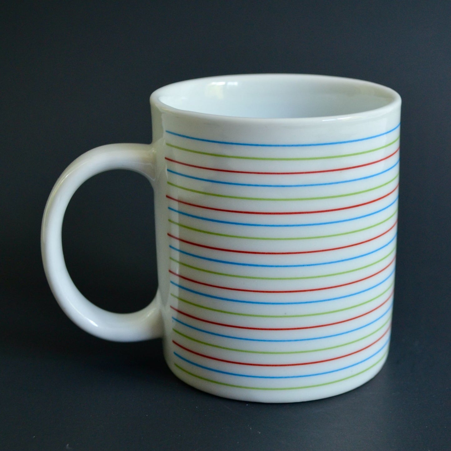 Ohio Vintage Striped Coffee Mug Ceramic Farm Barn Red Cardinal