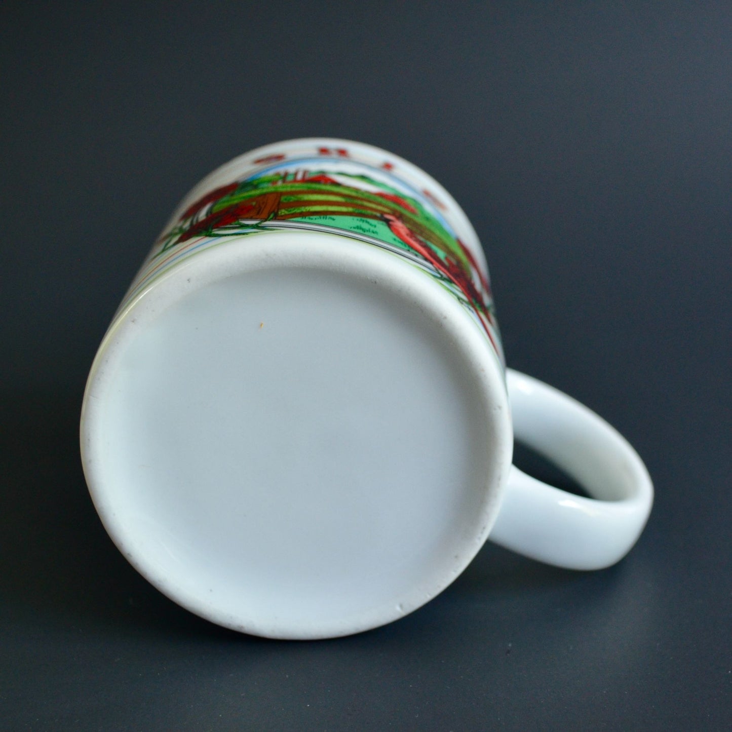 Ohio Vintage Striped Coffee Mug Ceramic Farm Barn Red Cardinal
