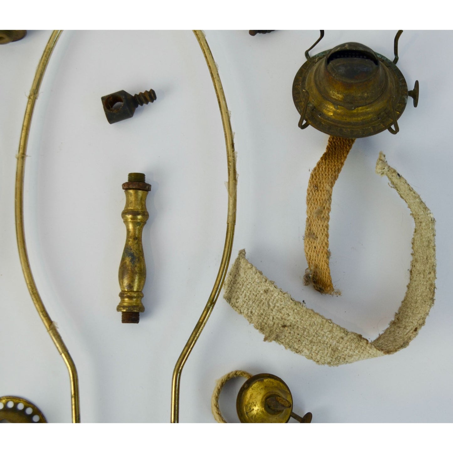 Lot Vintage Oil Lamp Parts Burners Wicks Harps Miscellaneous FOR PARTS OR REPAIR