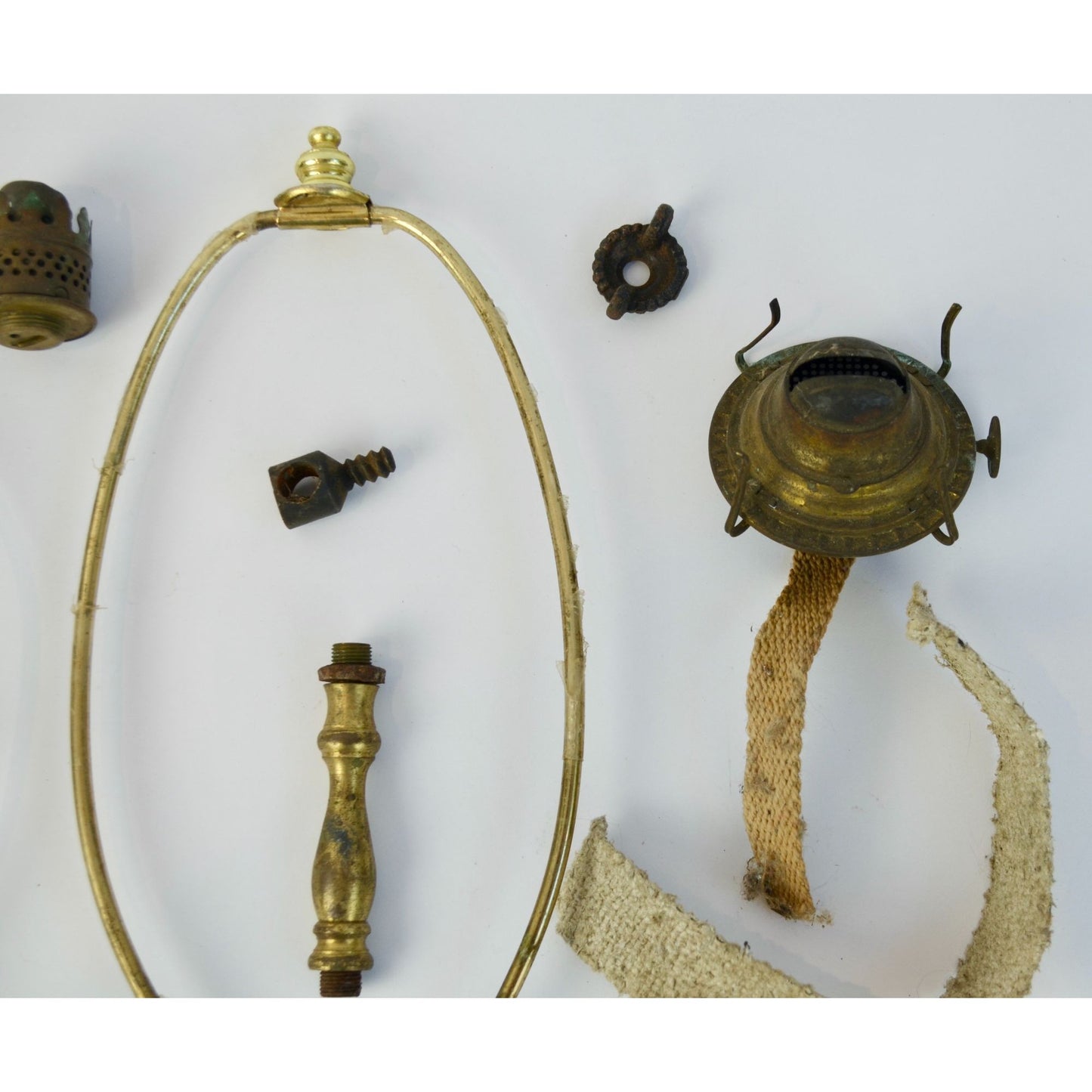 Lot Vintage Oil Lamp Parts Burners Wicks Harps Miscellaneous FOR PARTS OR REPAIR