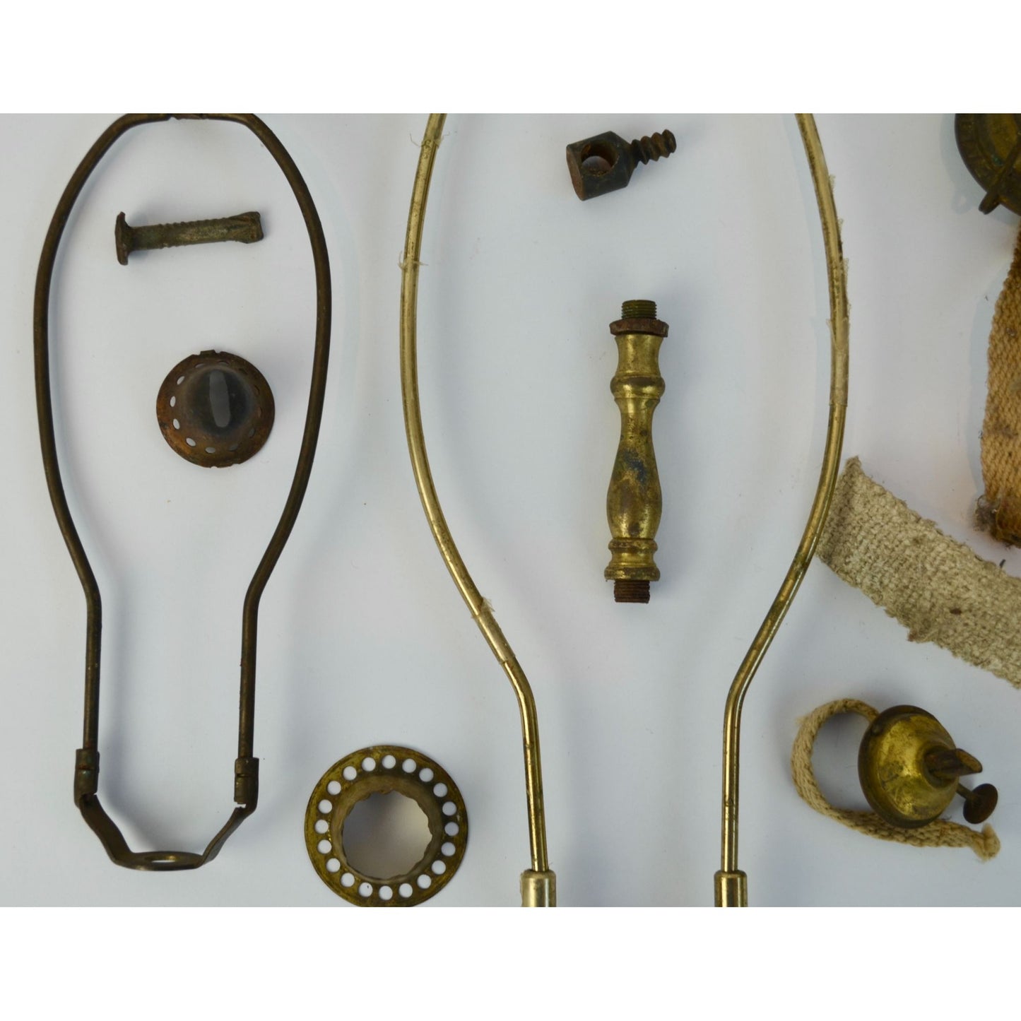 Lot Vintage Oil Lamp Parts Burners Wicks Harps Miscellaneous FOR PARTS OR REPAIR