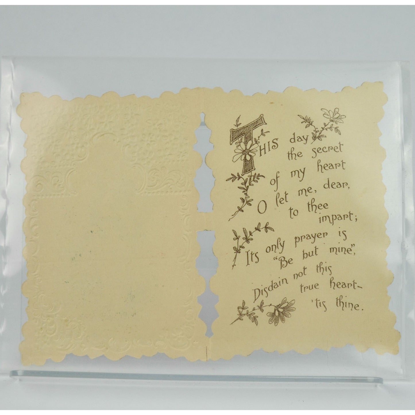 Vintage Valentine's Day Card Girl Sewing