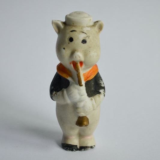 Vintage 1930's Walt Disney Little Pig Bisque Figurine Three Little Pigs Japan