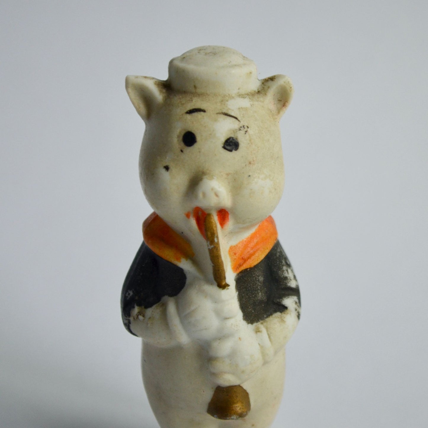 Vintage 1930's Walt Disney Little Pig Bisque Figurine Three Little Pigs Japan