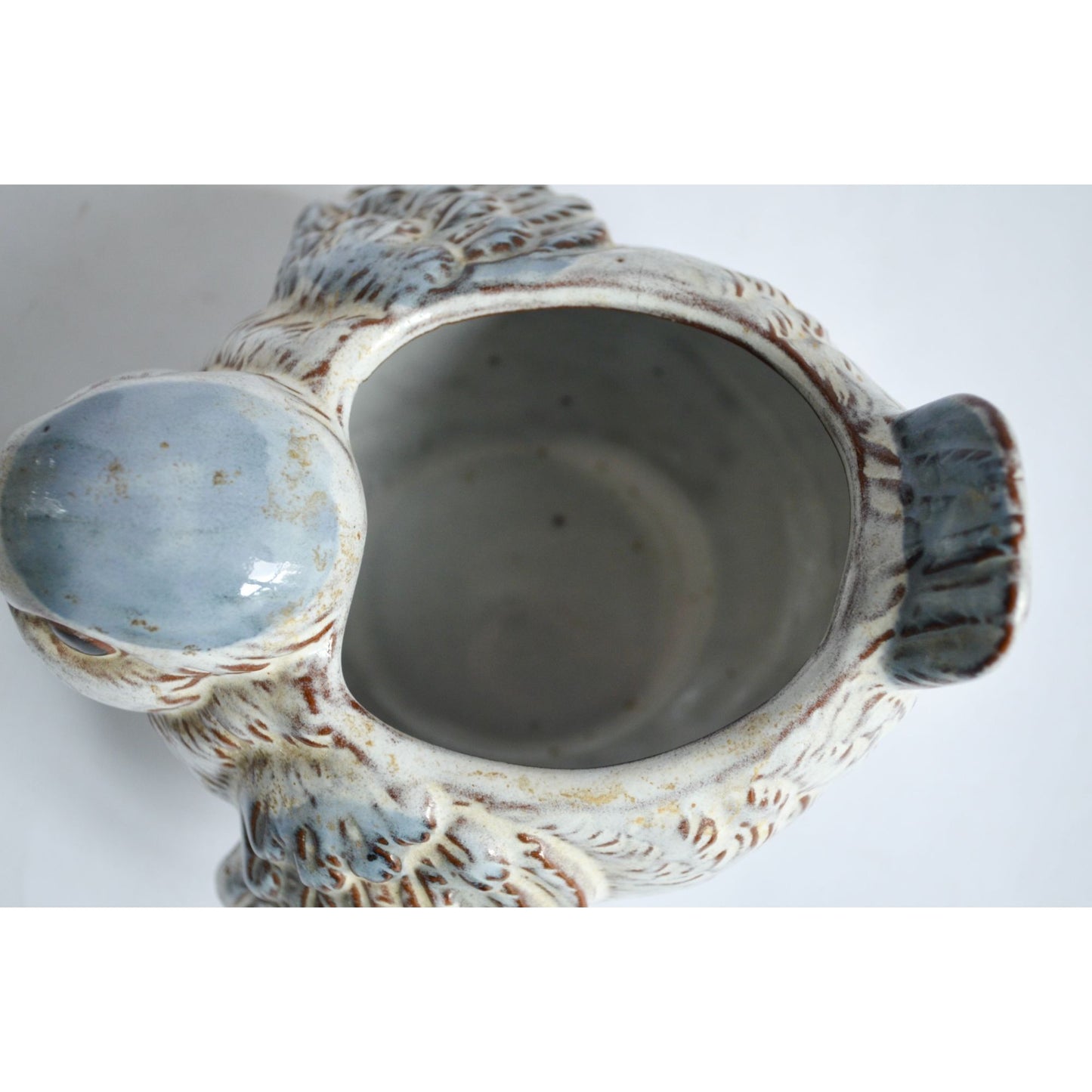 Vintage Chubby Blue Bird Planter Ceramic