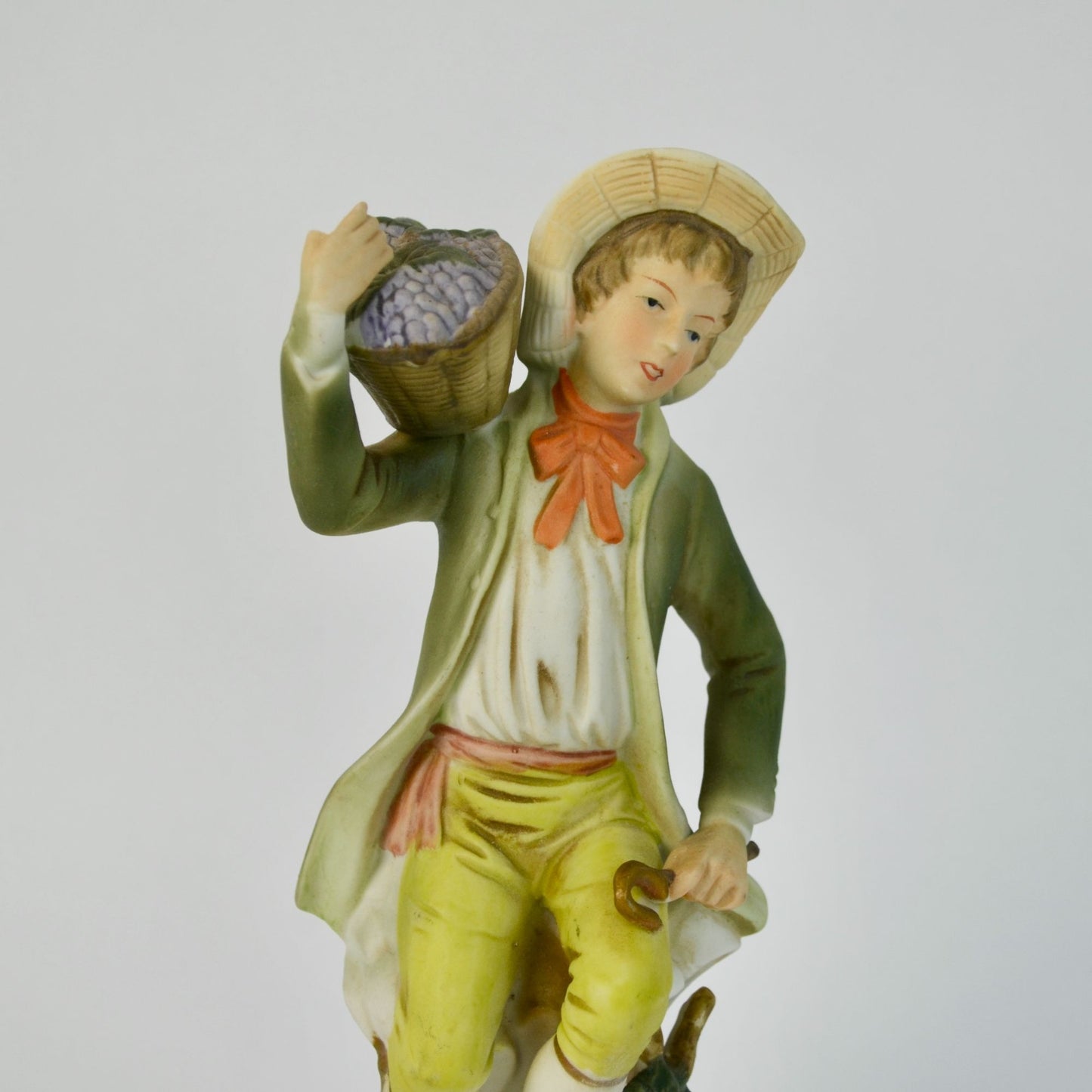 Homco Tuscany Boy with Basket of Grapes Vintage DAMAGED HAND