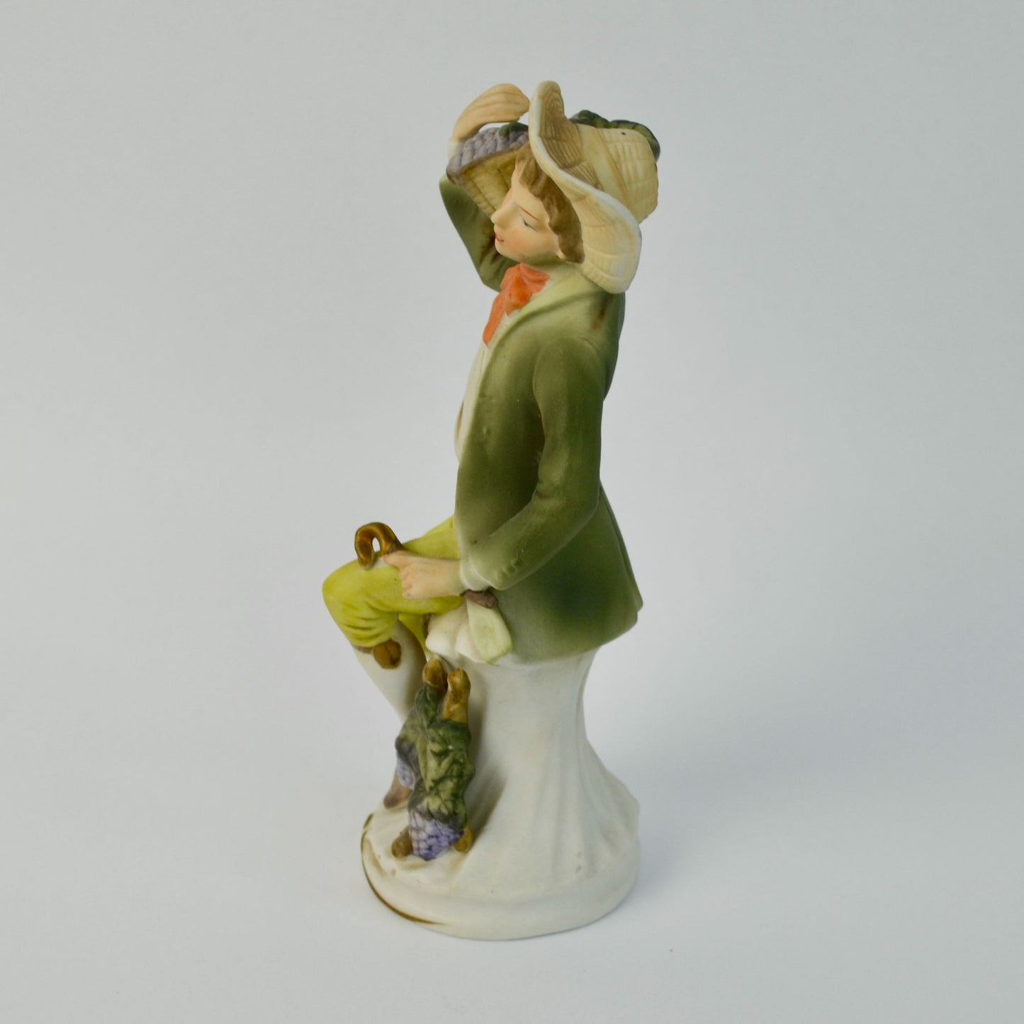 Homco Tuscany Boy with Basket of Grapes Vintage DAMAGED HAND