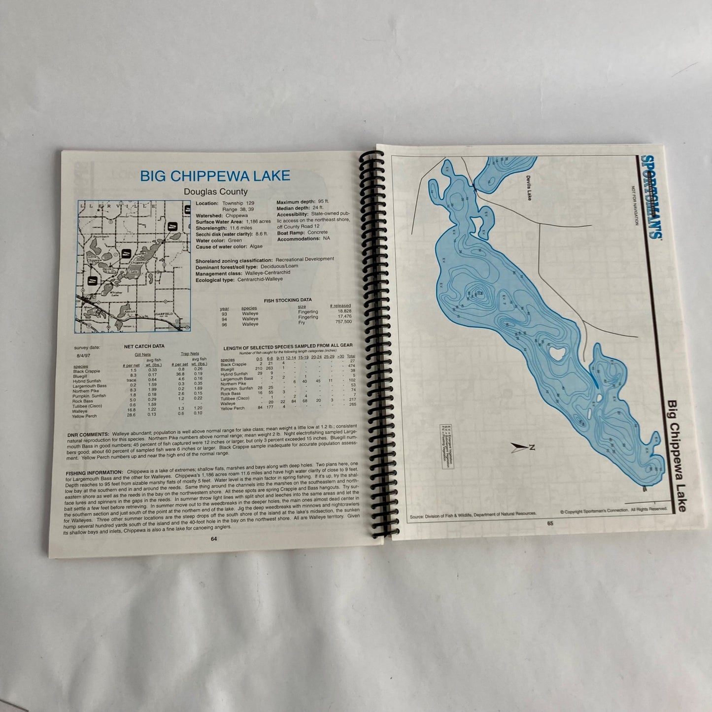 Sportsman's Connection Alexandria Area & Stearns-Todd Fishing Map Guide Book MN