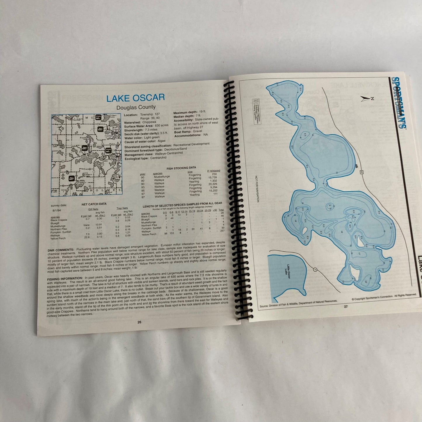 Sportsman's Connection Alexandria Area & Stearns-Todd Fishing Map Guide Book MN