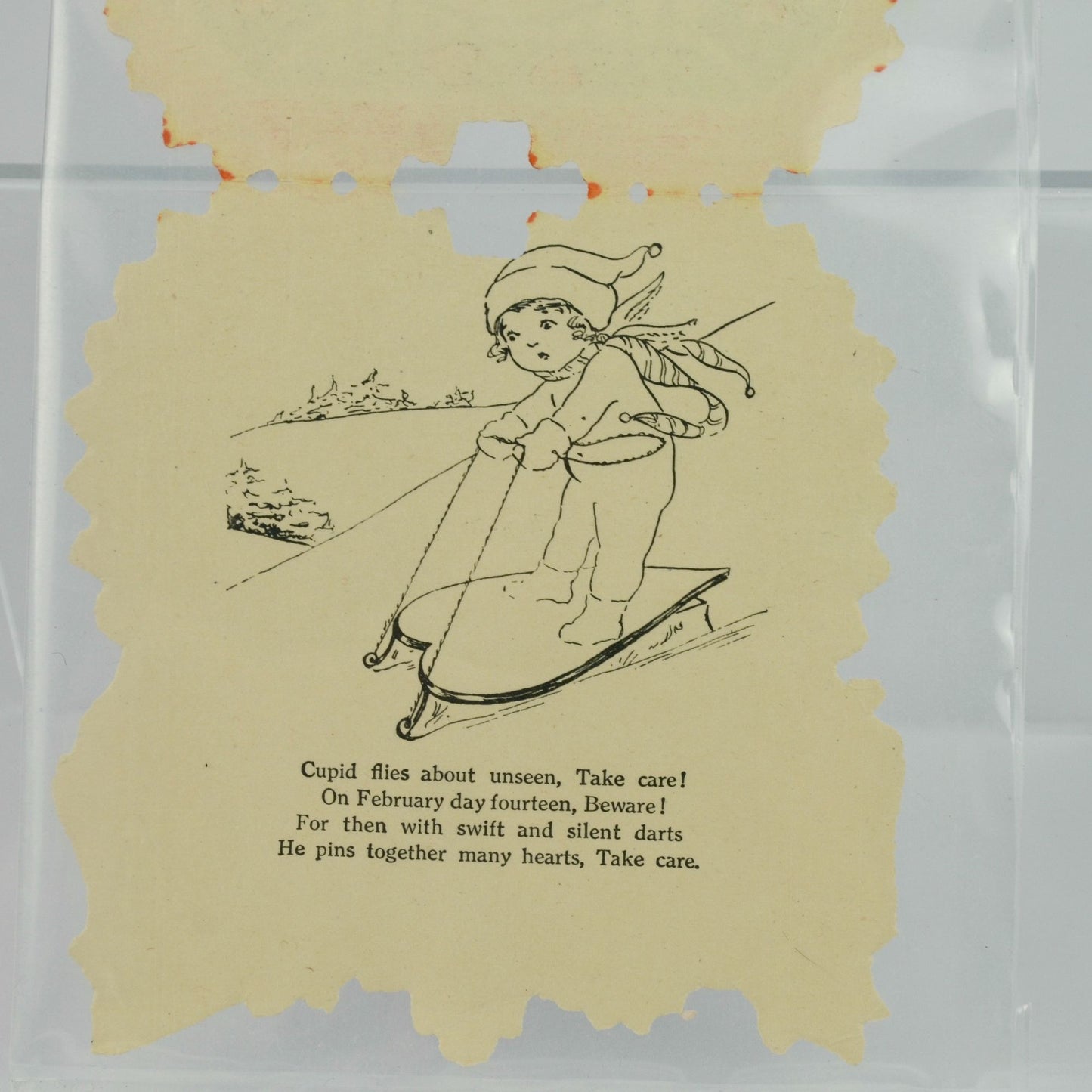 Vintage Valentine's Day Card Whitney Made Girl & Cupids