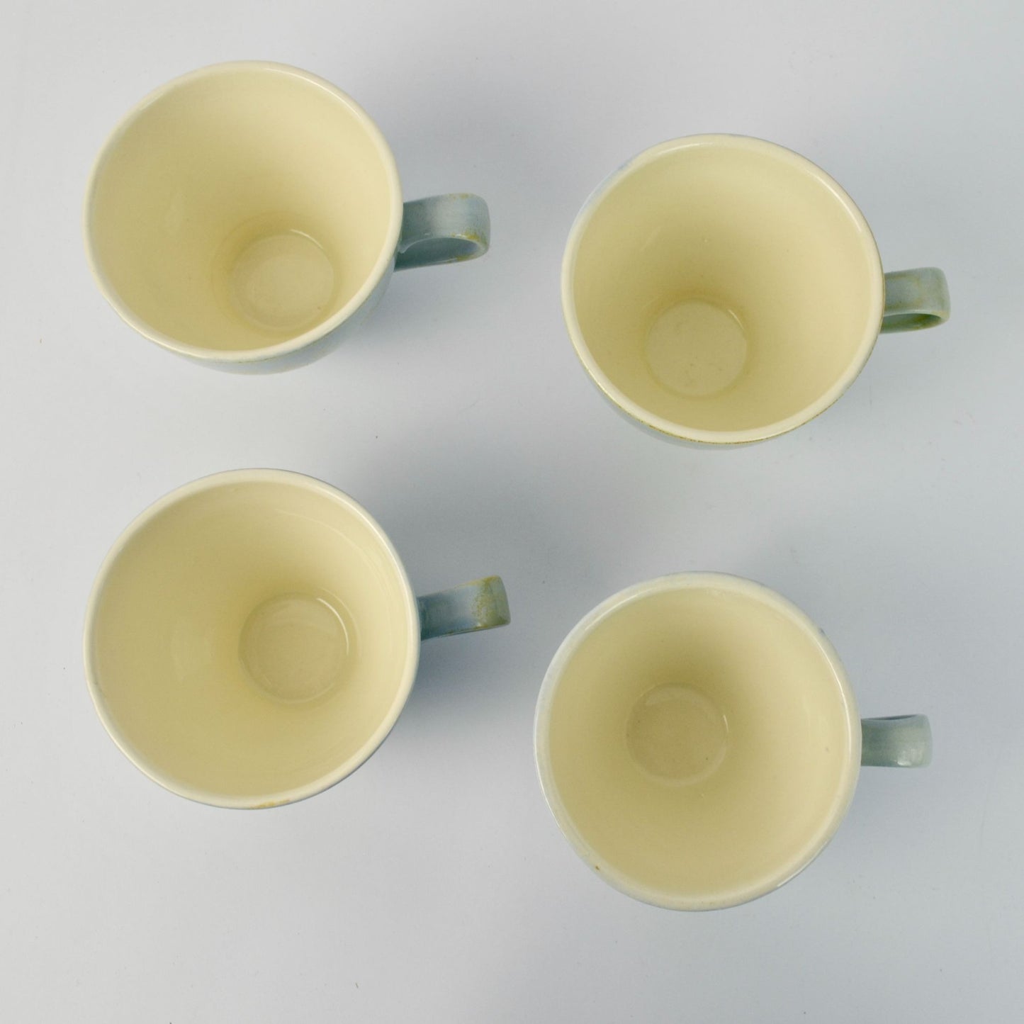 Red Wing Pottery Blue Brocade Mugs Lot of 4 READ