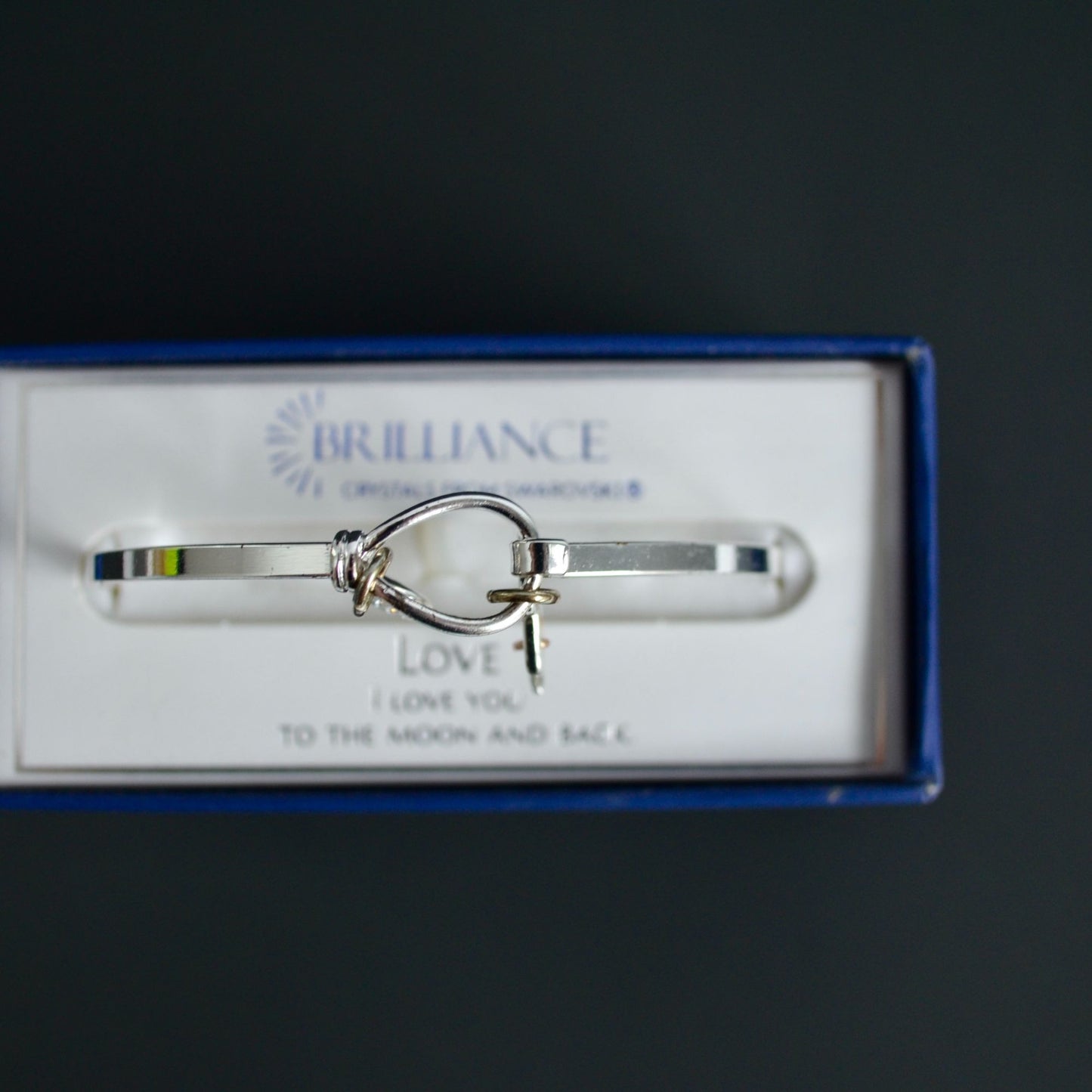 Brilliance I Love You Moon and Back Bracelet Bangle