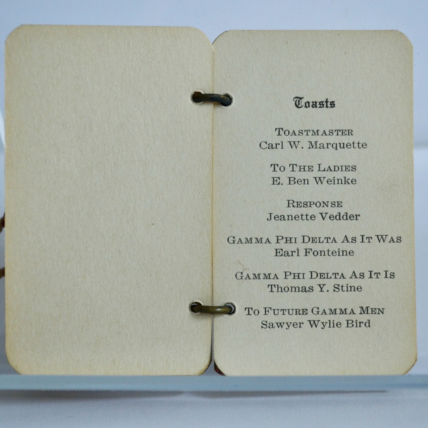 Antique 1925 Gamma Phi Delta Dance Card 10th Annual Draper Hall Oconomowoc Wisconsin