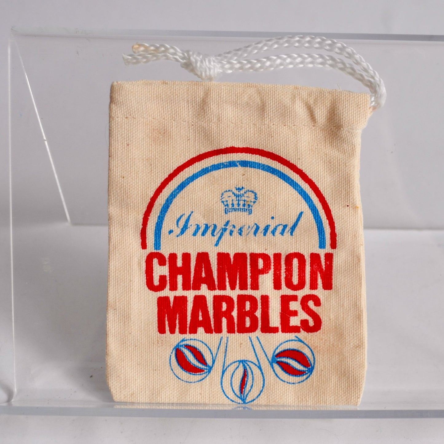 EMPTY Imperial Champion Marbles Cloth Drawstring Bag