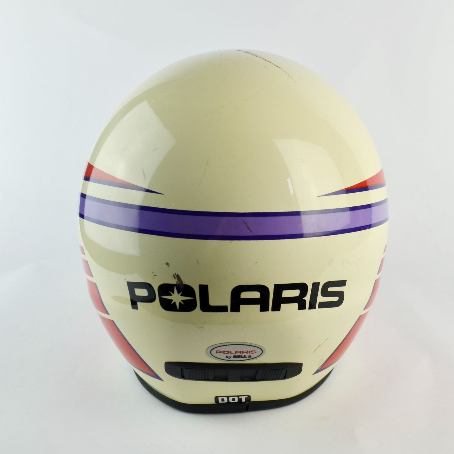 Vintage Polaris Indy Snowmobile Helmet Full-Face White Red Purple