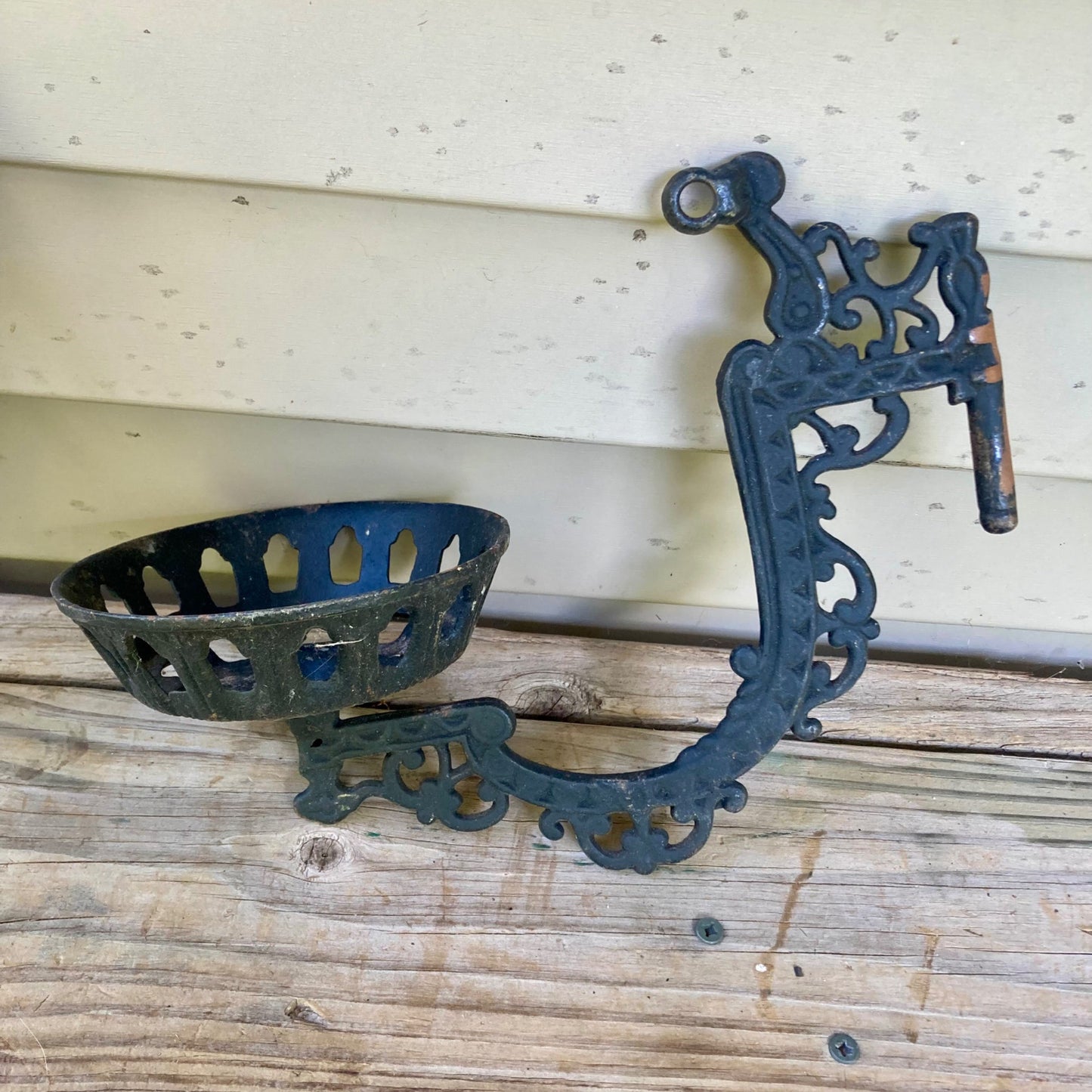 Lot 2 Black Cast Iron Oil Lamp Wall Sconce Swing Arm Vintage Antique