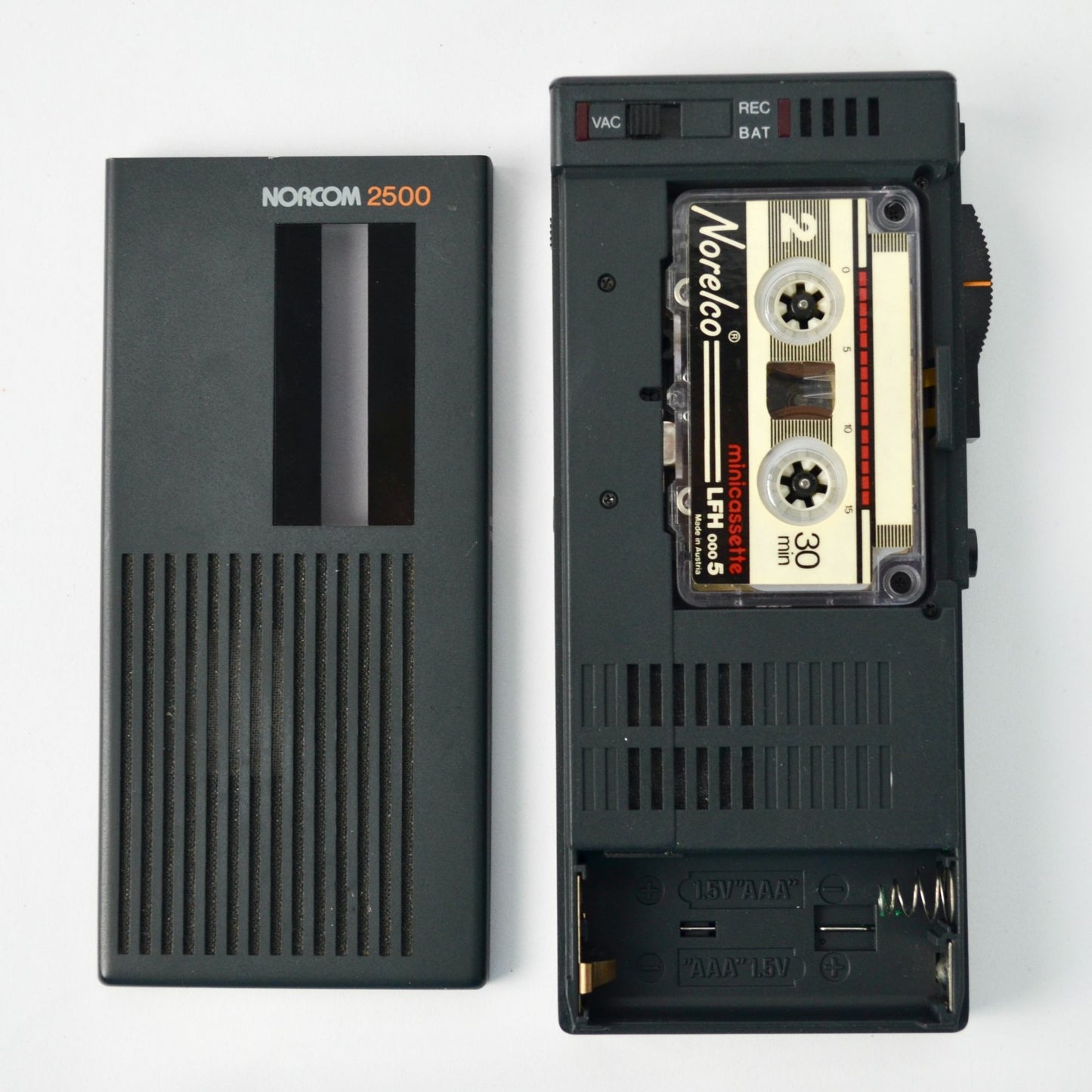 Norcom 2500 Dictaphone Cassette Recorder with Case WORKING
