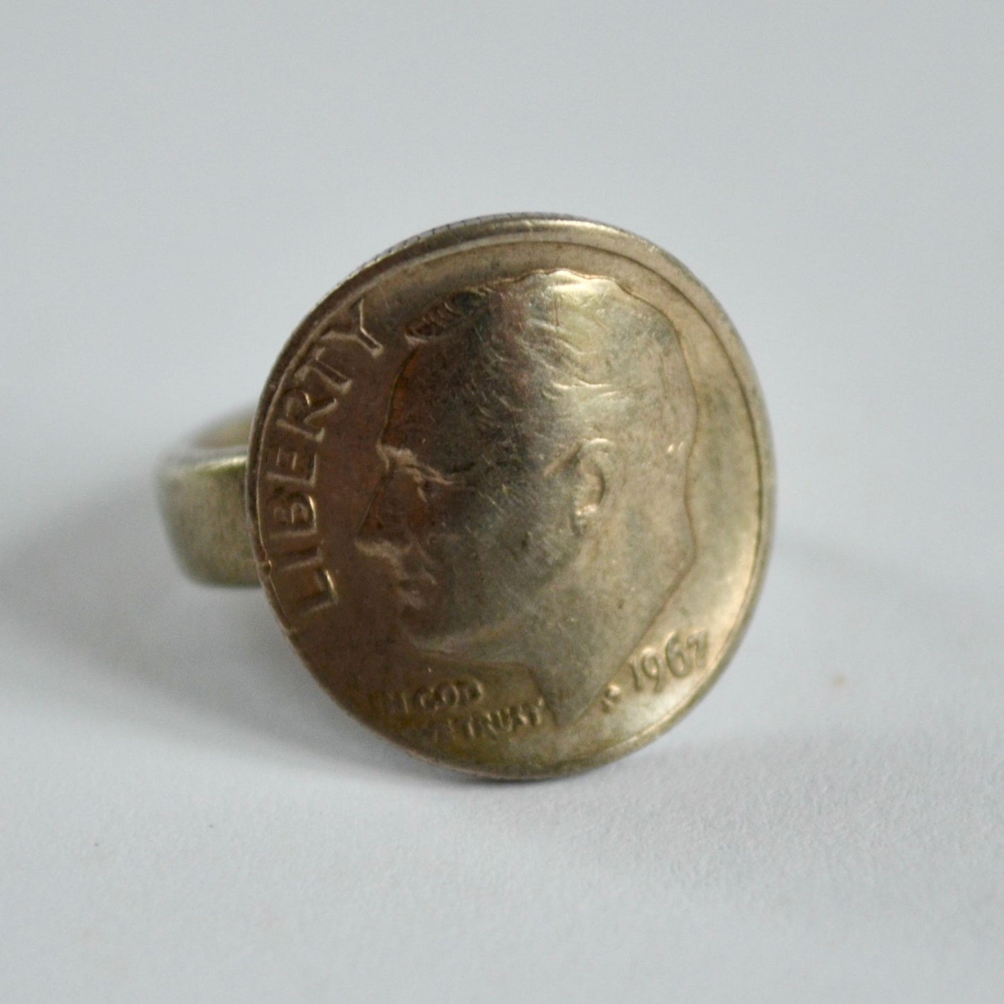 1967 US Dime Ring Vintage Size 3.75