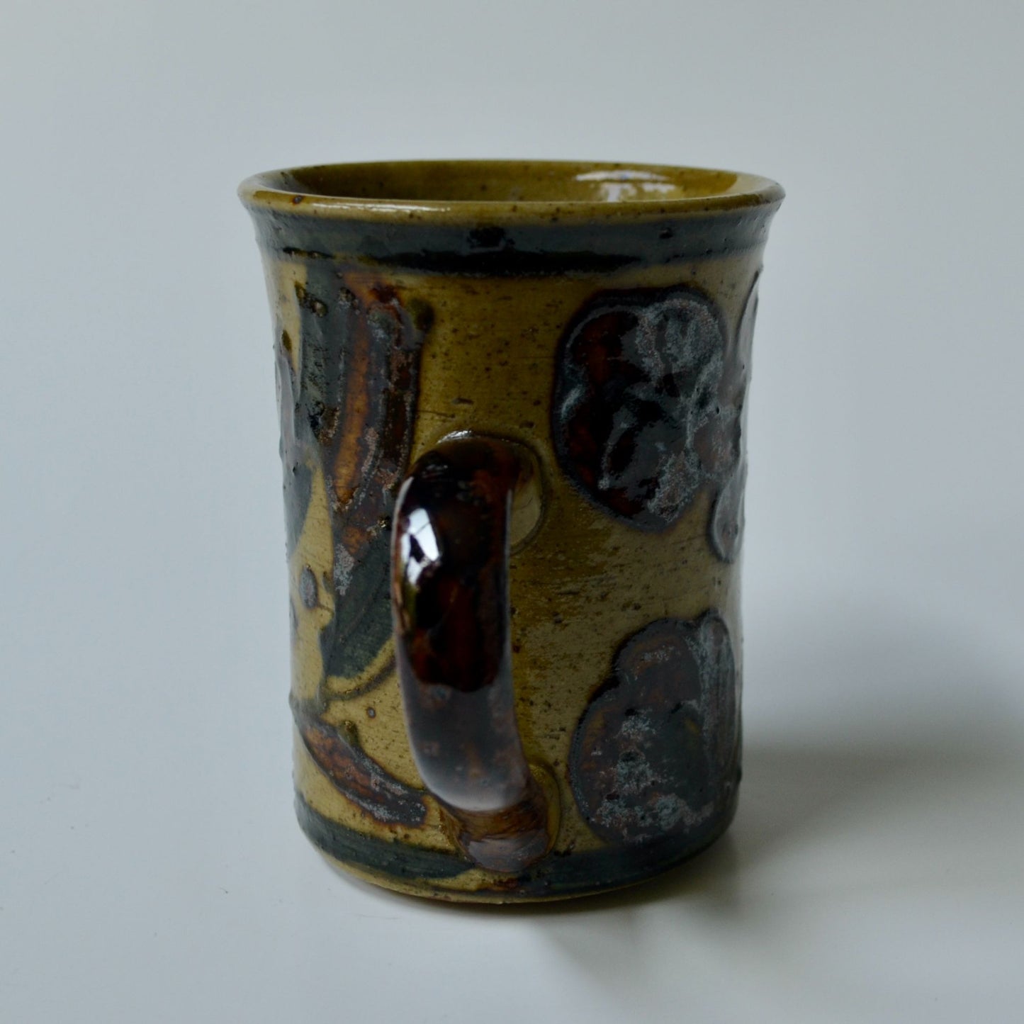 Vintage Brown Textured Pottery Ceramic Coffee Mug