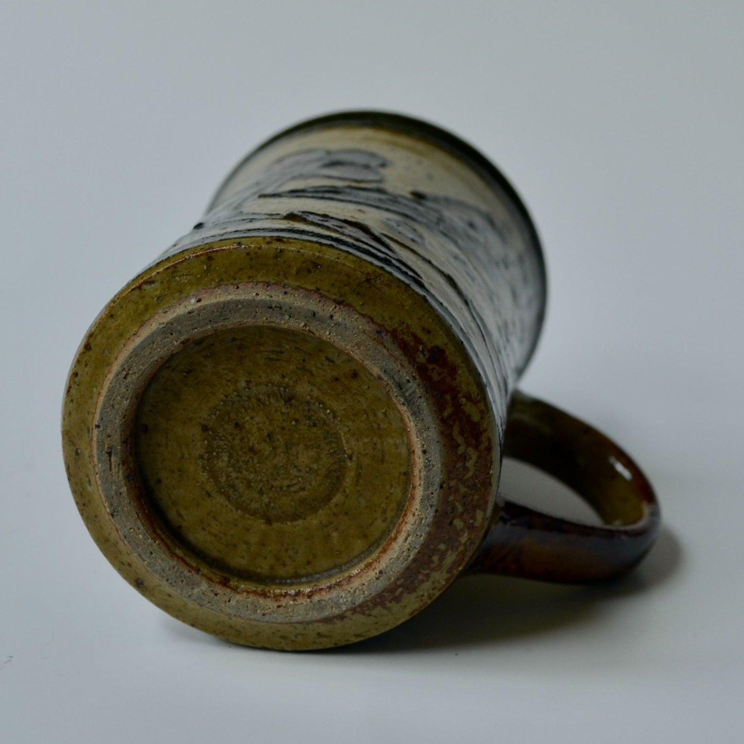 Vintage Brown Textured Pottery Ceramic Coffee Mug