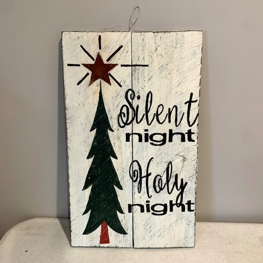 Christmas Silent Night Holy Night Painted Boards Decor