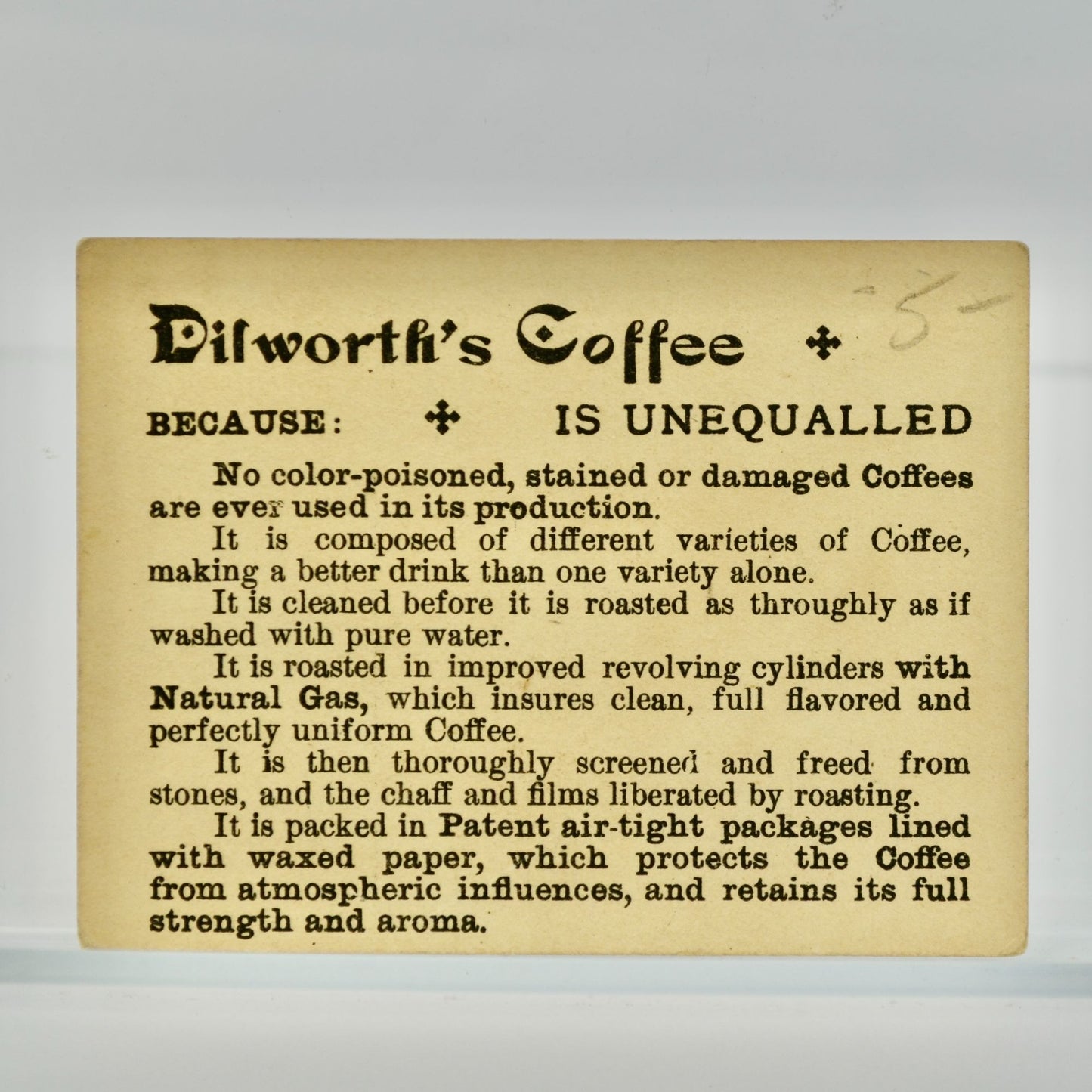 Dilworth's Coffee Antique Victorian Trading Card Girl Bird