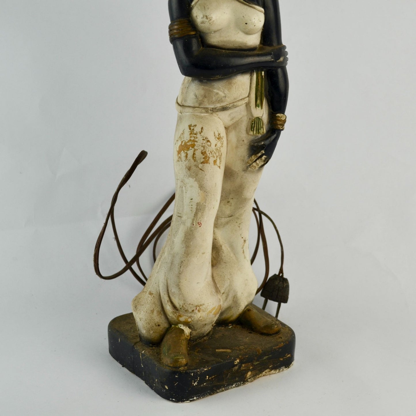 Vintage | Blackamoore Nubian Genie Turban Chalkware Lamp