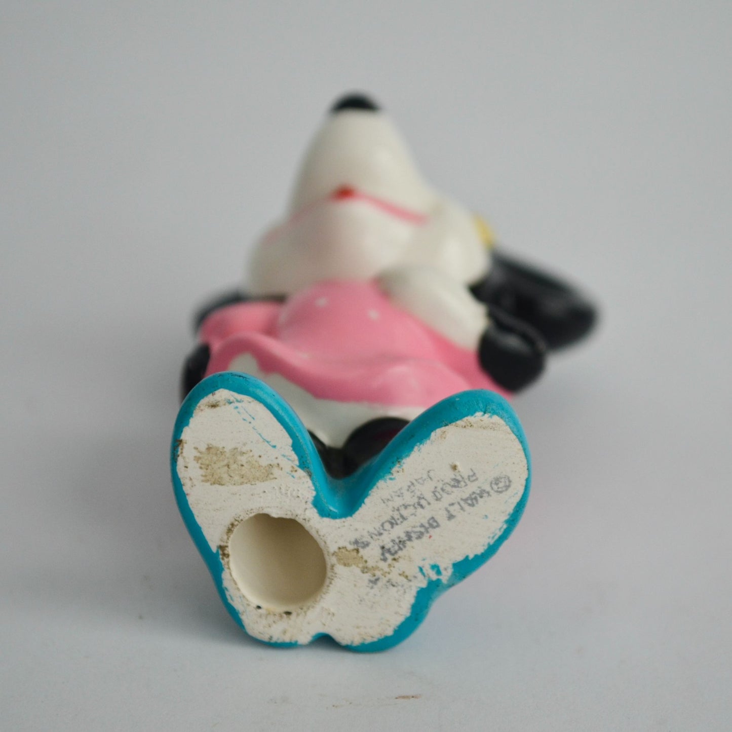 Vintage Disney Japan Minnie Mouse Figurine Ceramic Pink Shirt