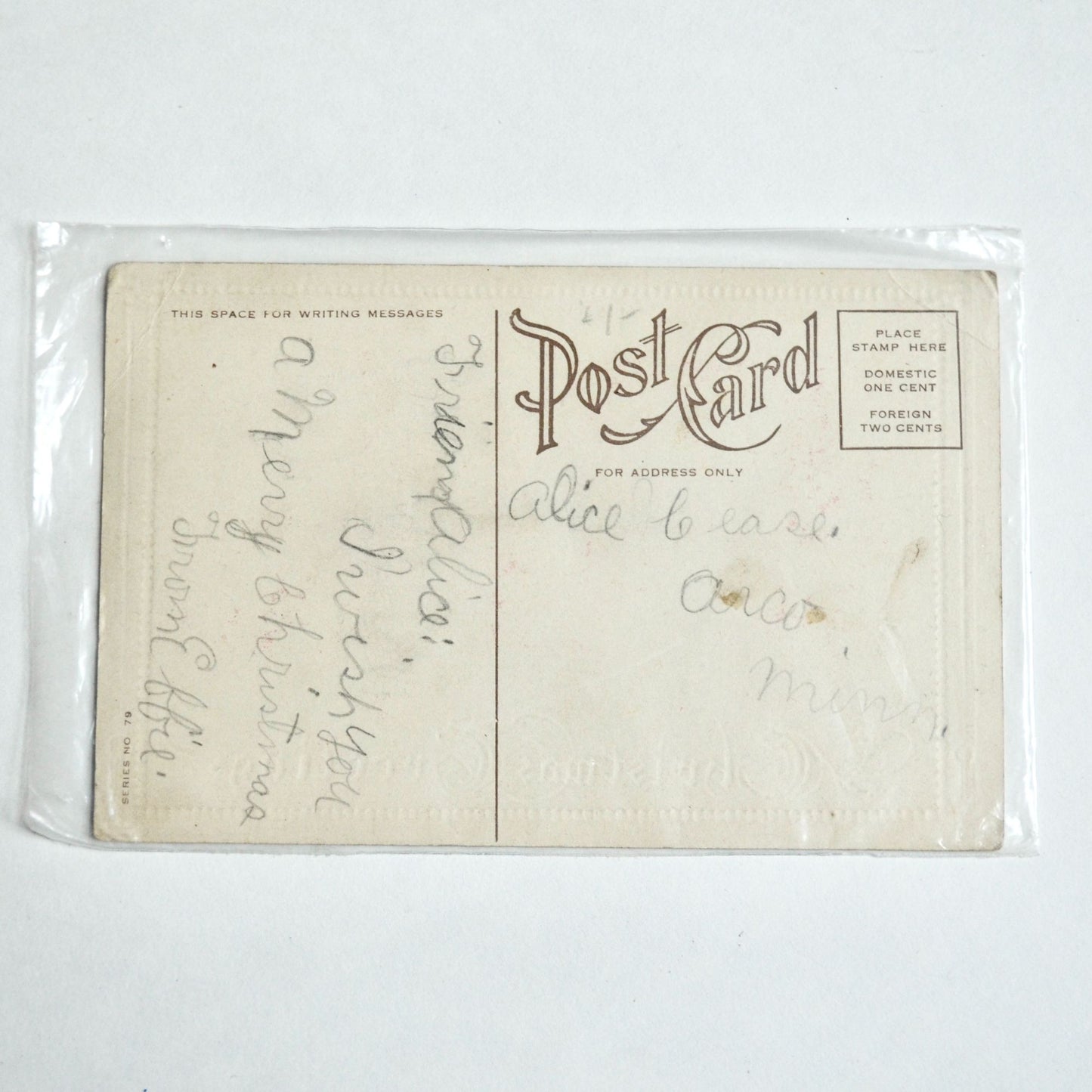 Antique Early 1900s Christmas Greetings Postcard