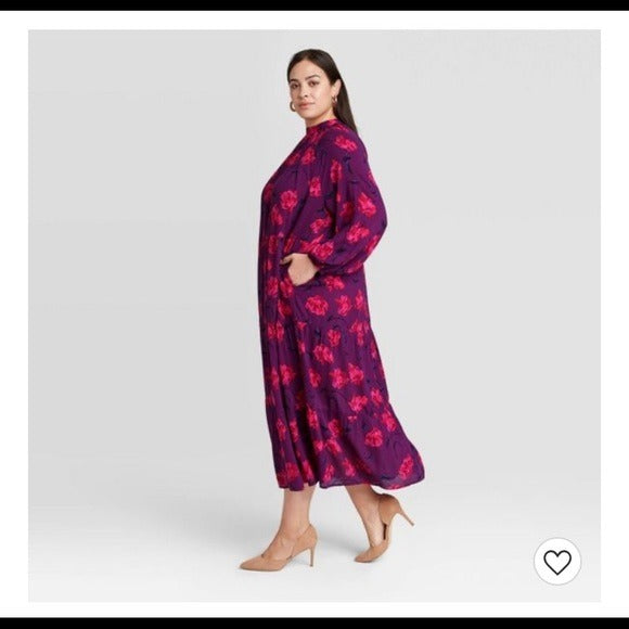 A New Day Purple Floral Dress New Medium