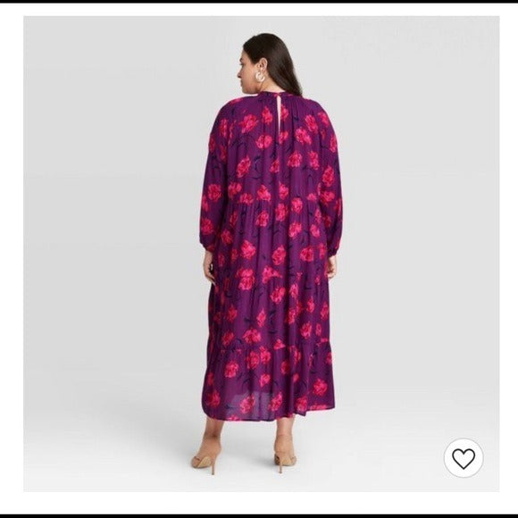 A New Day Purple Floral Dress New Medium