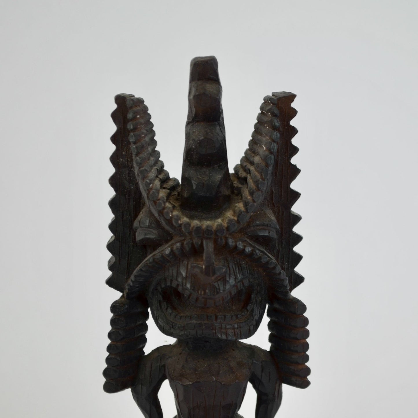 Vintage Hawaii KCCO LTD Tiki Figurine Wooden Carved 6.5"