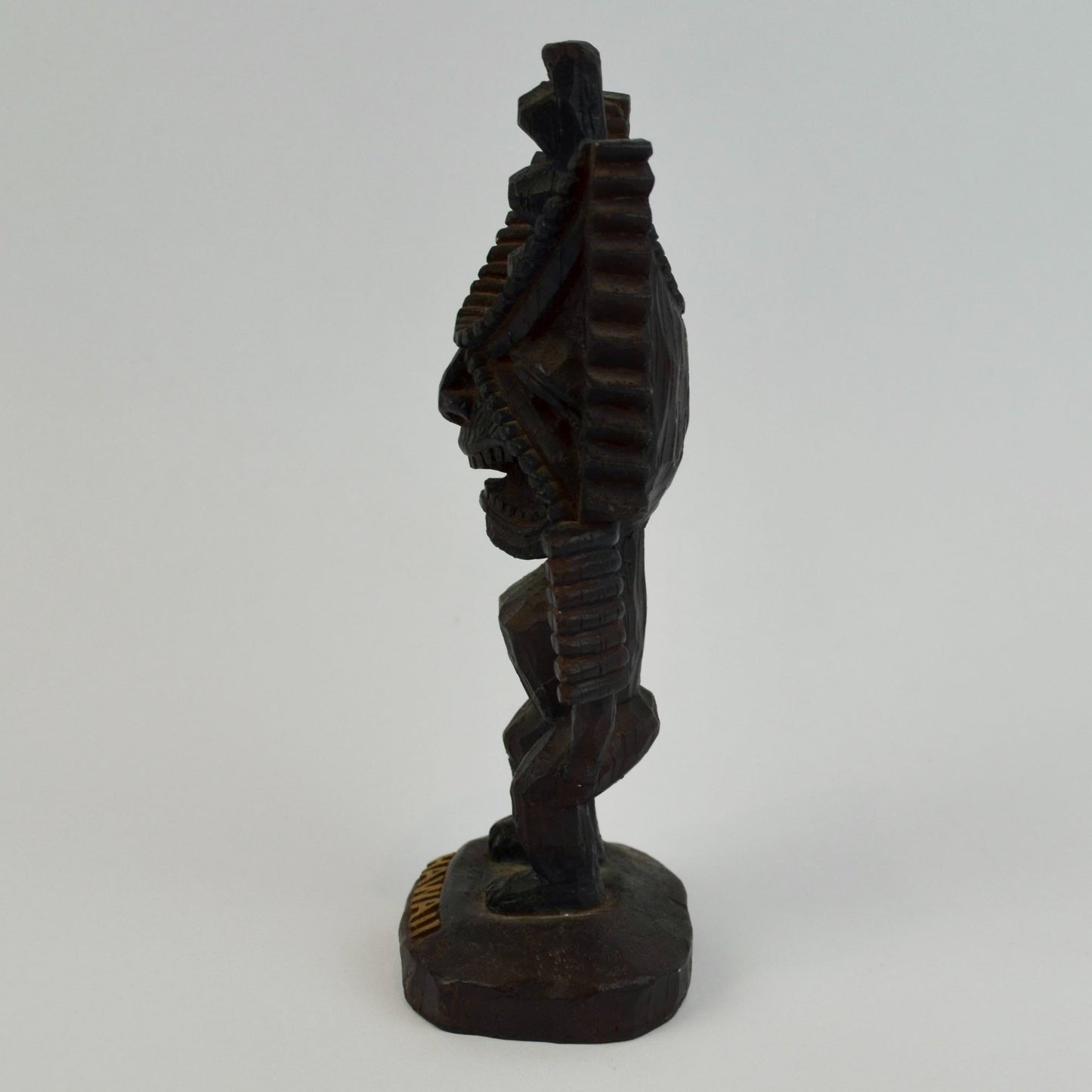 Vintage Hawaii KCCO LTD Tiki Figurine Wooden Carved 6.5"