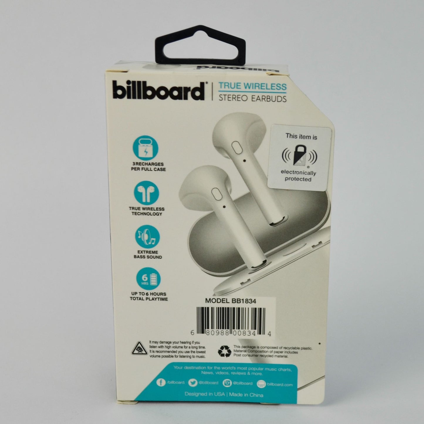 Billboard True Wireless Extreme Bass Bluetooth Stereo Earbuds New