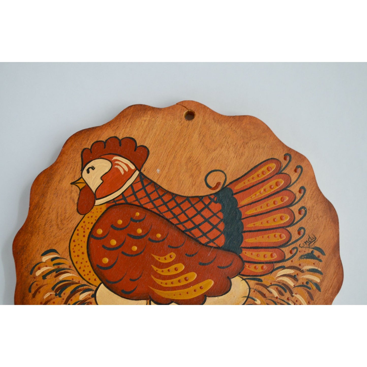 Vintage Handpainted Chicken Eggs for Sale Sign Signed Cindy 9.25"