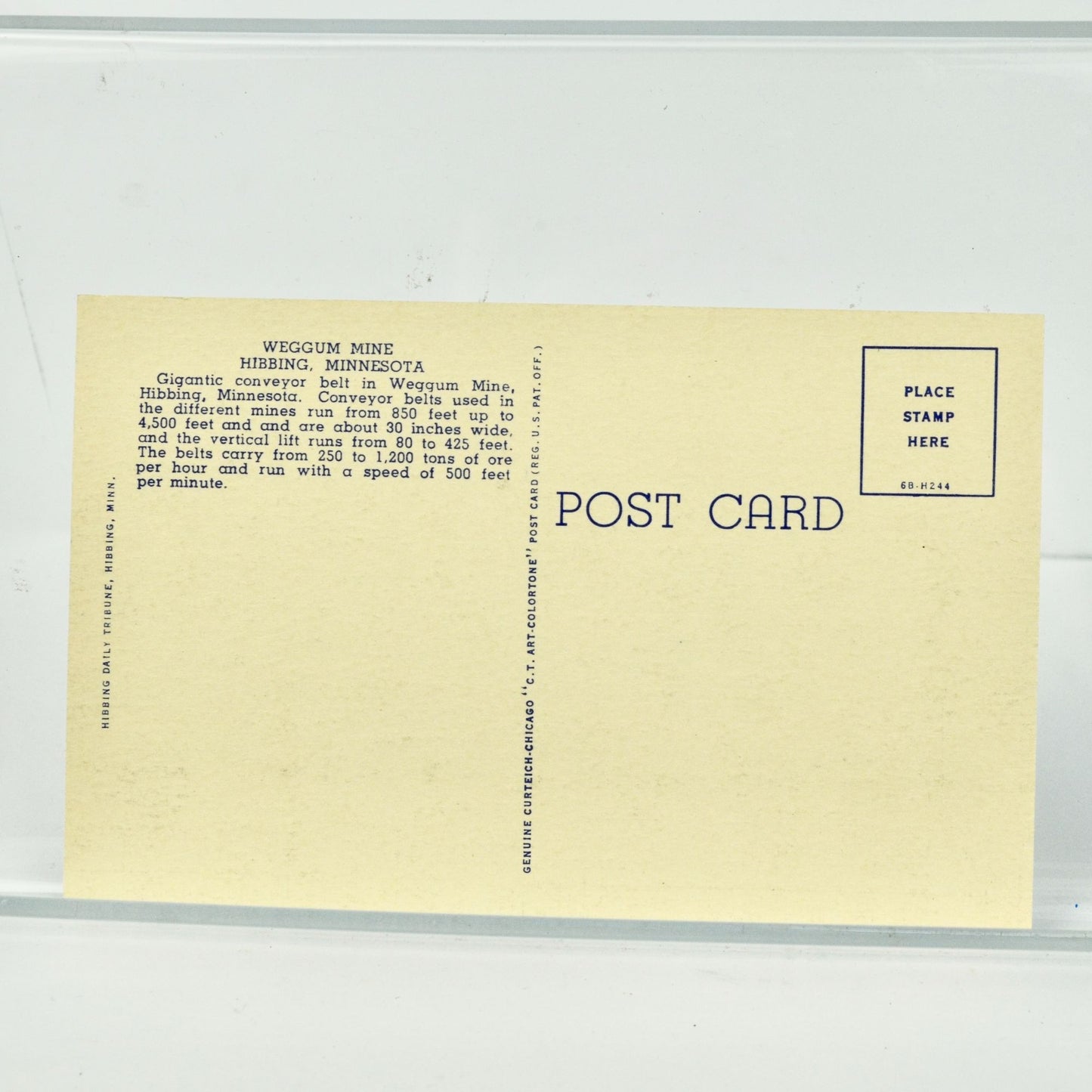 Vintage Weggum Mine Hibbing Minnesota Unused Postcard