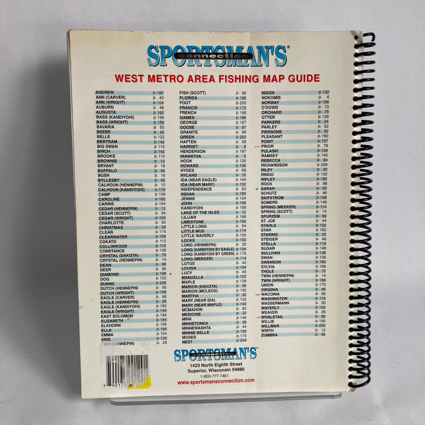Minnesota West Metro Area Fishing Map Guide Sportsmans Connection 2001 Lake Maps