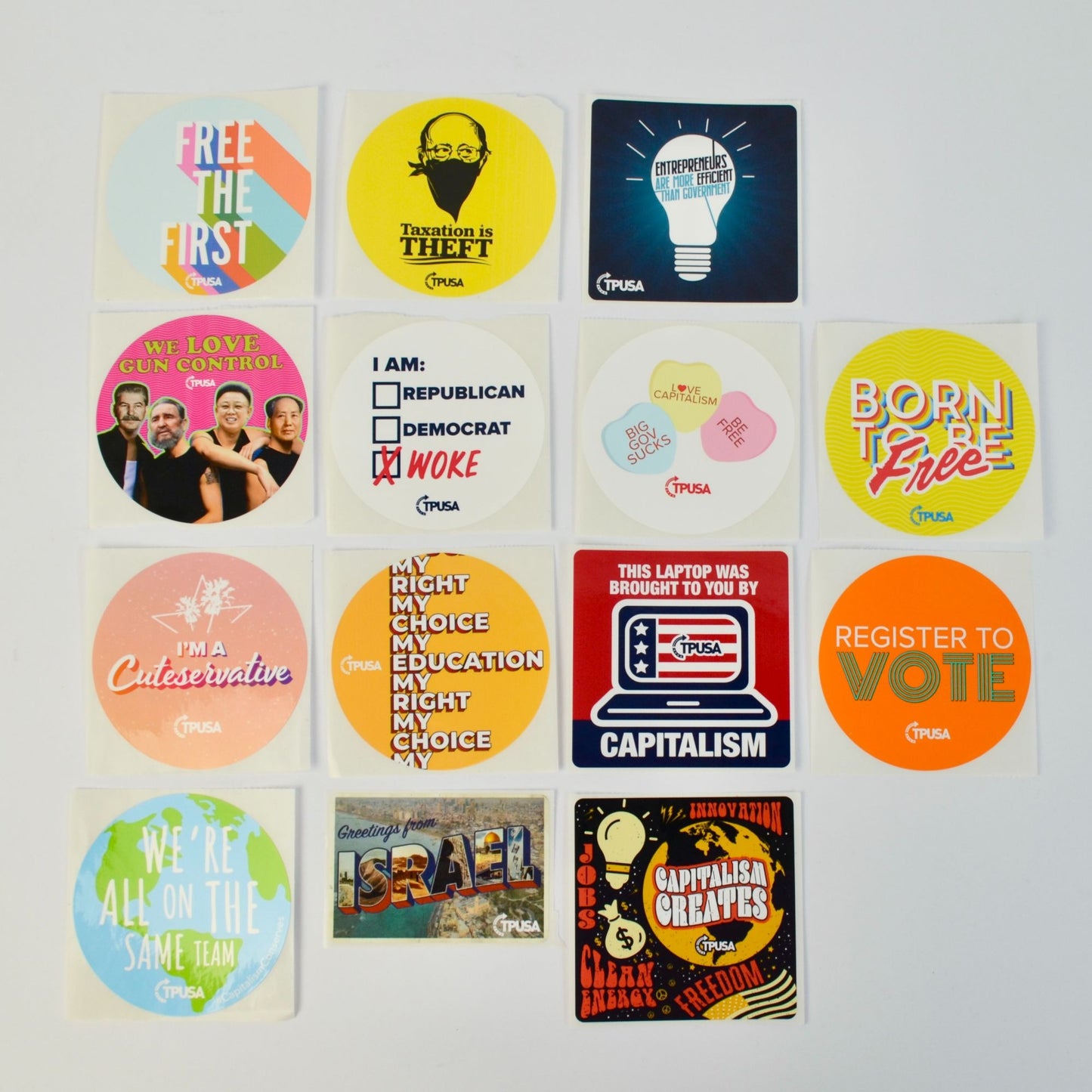 TPUSA Charlie Kirk Stickers Lot of 14 NEW No Duplicates