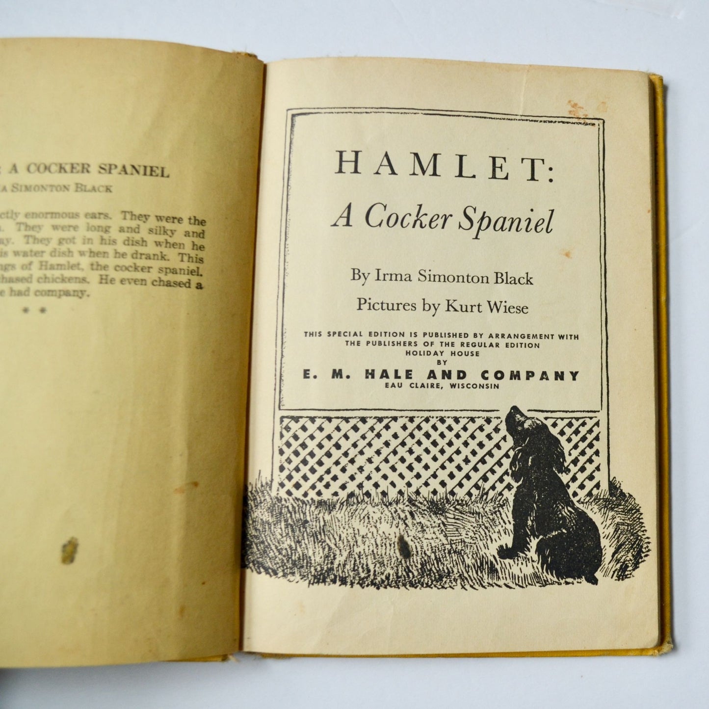 Hamlet A Cocker Spaniel Irma Simonton Black Hardcover Vintage Book 1938