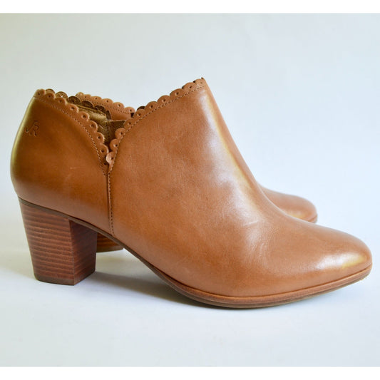 Jack Rogers Marianne Leather Cognac Brown Booties Size 10 M