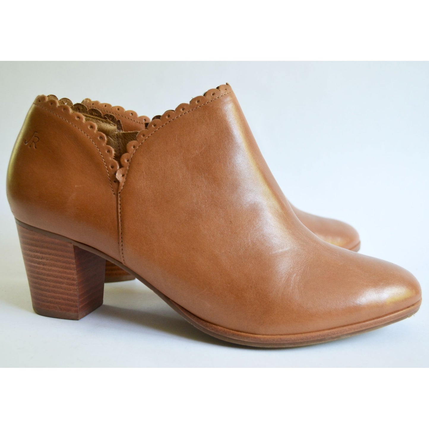 Jack Rogers Marianne Leather Cognac Brown Booties Size 10 M