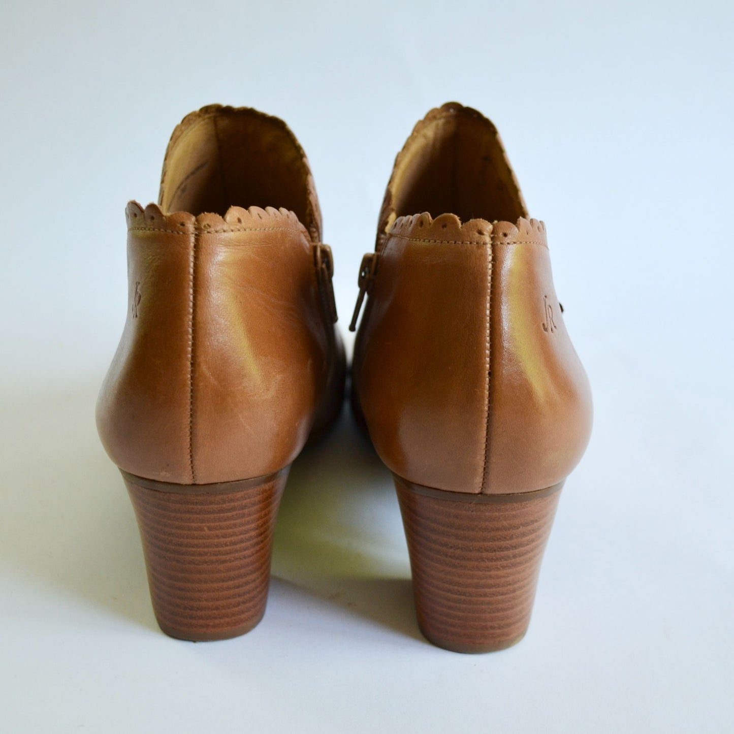 Jack Rogers Marianne Leather Cognac Brown Booties Size 10 M